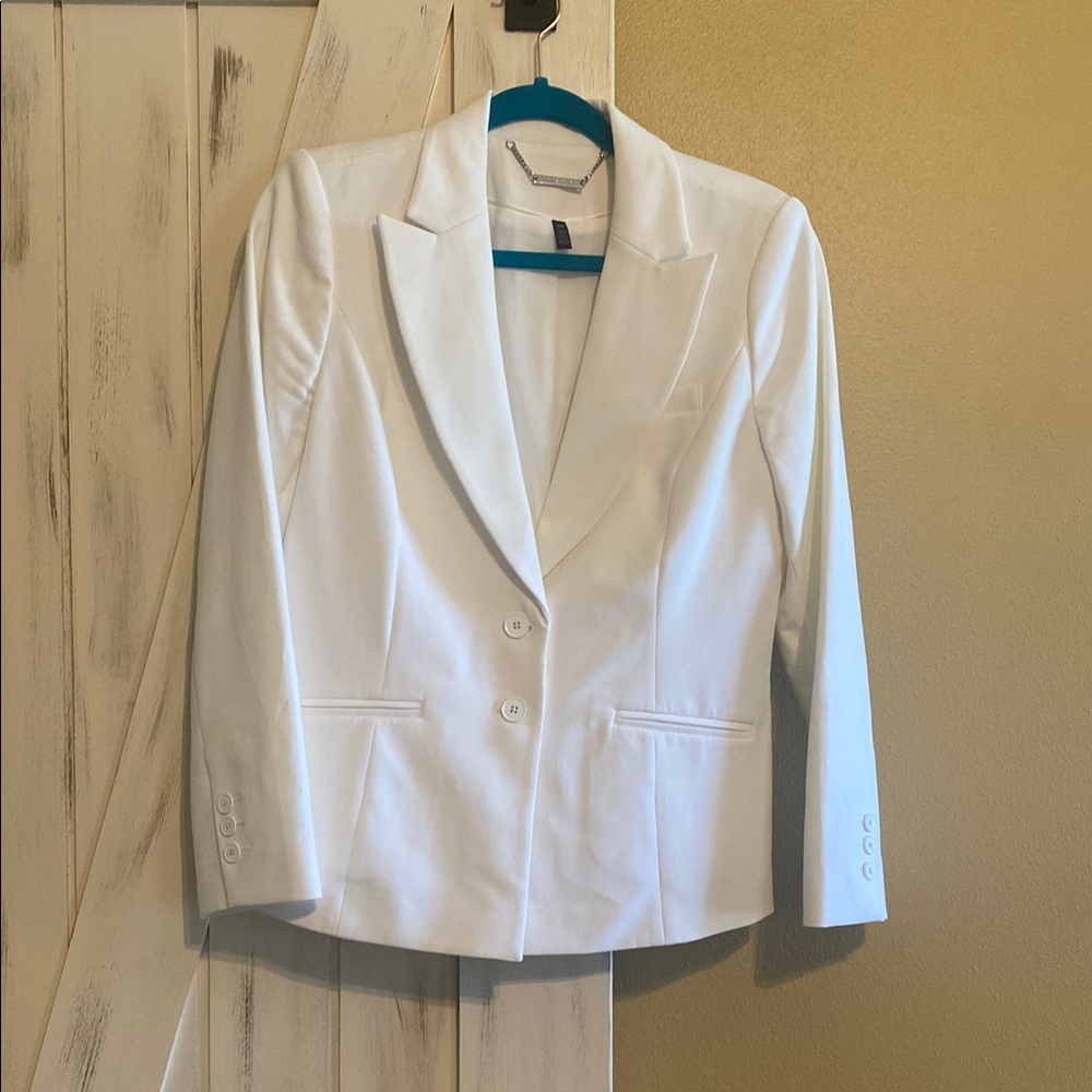 White House Black Market White Blazer Classic Tailored Suit Jacket